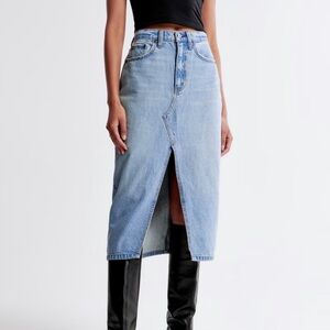 Abercrombie & Fitch Denim Midi Skirt